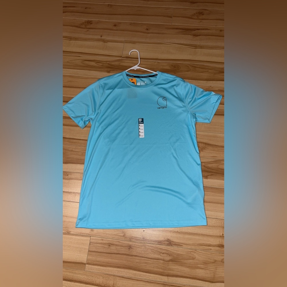 Carhartt Light Blue Men's Shirt NWT Medium Force Sun Defender Anti Odor